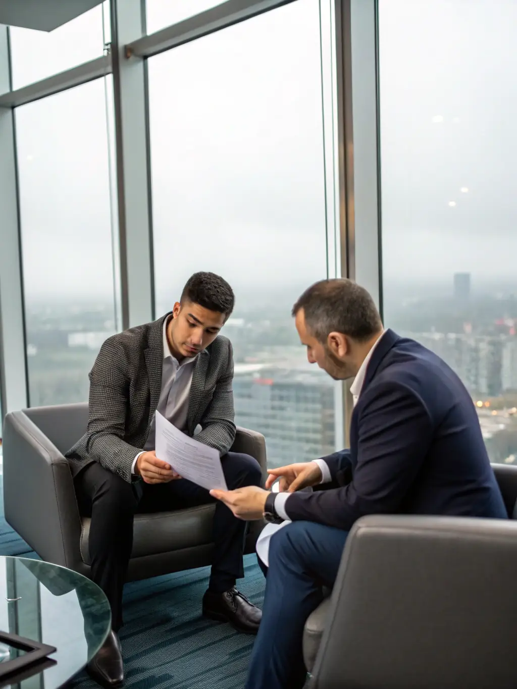 An insurance agent consulting with a client, representing Root Recruiting's expertise in insurance recruitment.